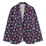 Mini Cupcake Pattern Print Men's Cotton Blazer