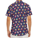 Mini Cupcake Pattern Print Men's Deep V-Neck Shirt