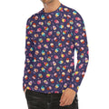Mini Cupcake Pattern Print Men's Long Sleeve Rash Guard