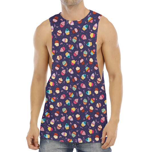 Mini Cupcake Pattern Print Men's Muscle Tank Top