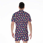 Mini Cupcake Pattern Print Men's Rompers
