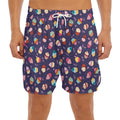 Mini Cupcake Pattern Print Men's Split Running Shorts