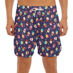 Mini Cupcake Pattern Print Men's Split Running Shorts