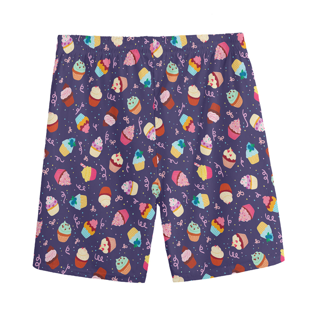 Mini Cupcake Pattern Print Men's Sports Shorts