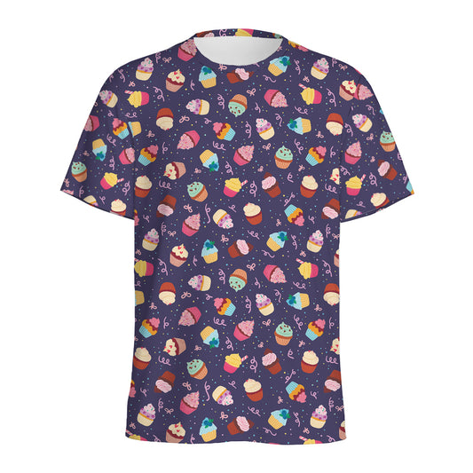 Mini Cupcake Pattern Print Men's Sports T-Shirt
