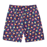 Mini Cupcake Pattern Print Men's Swim Trunks