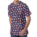 Mini Cupcake Pattern Print Men's Velvet T-Shirt