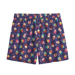 Mini Cupcake Pattern Print Mesh Shorts