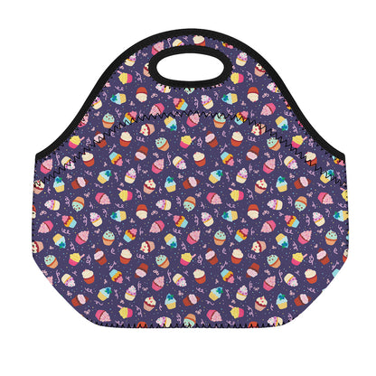Mini Cupcake Pattern Print Neoprene Lunch Bag