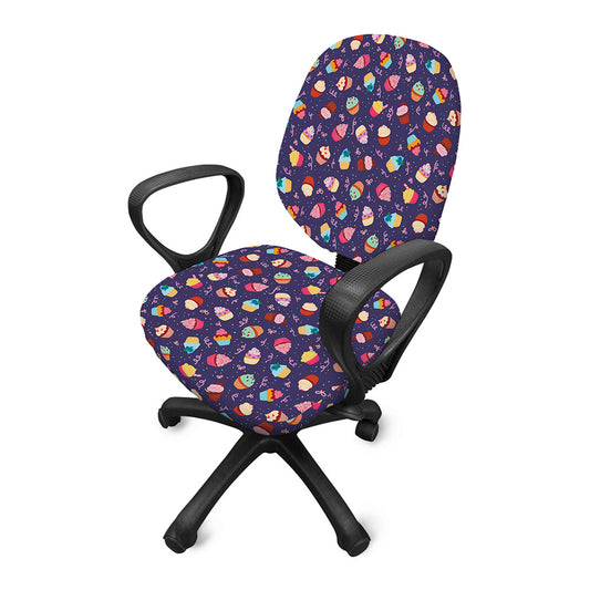 Mini Cupcake Pattern Print Office Chair Cover