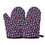 Mini Cupcake Pattern Print Oven Mitts