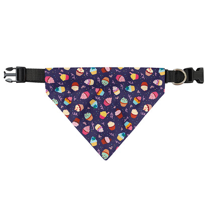 Mini Cupcake Pattern Print Over The Collar Dog Bandana