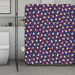 Mini Cupcake Pattern Print Polyester Shower Curtain