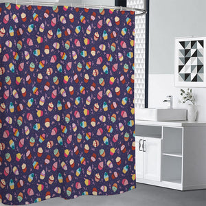 Mini Cupcake Pattern Print Premium Shower Curtain