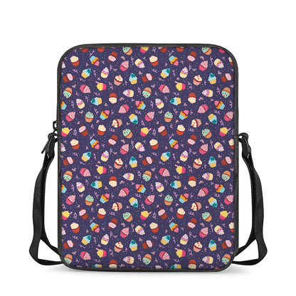 Mini Cupcake Pattern Print Rectangular Crossbody Bag