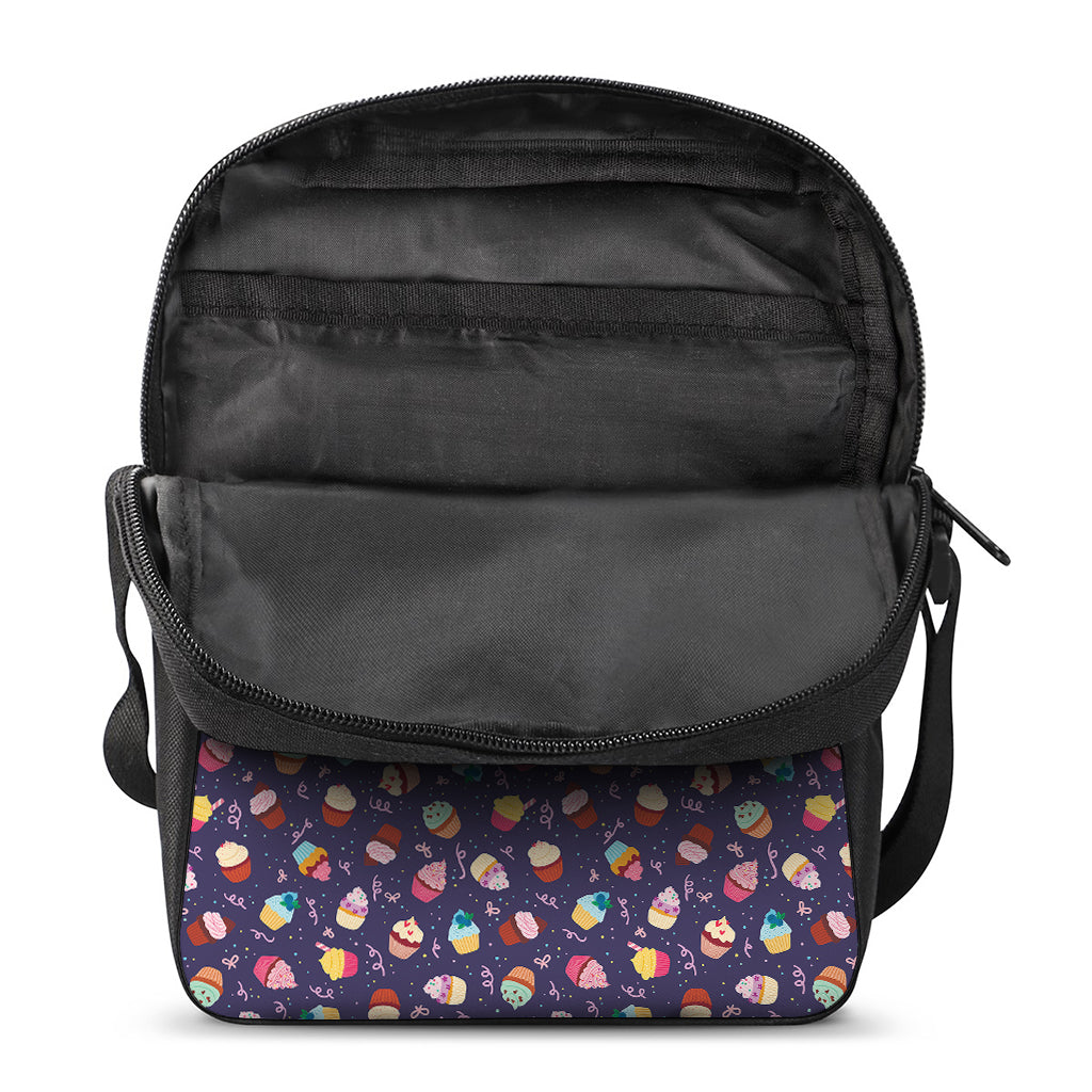 Mini Cupcake Pattern Print Rectangular Crossbody Bag