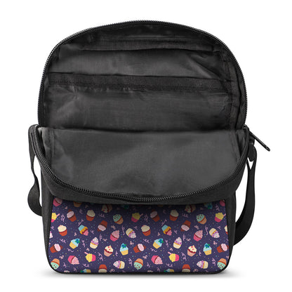 Mini Cupcake Pattern Print Rectangular Crossbody Bag