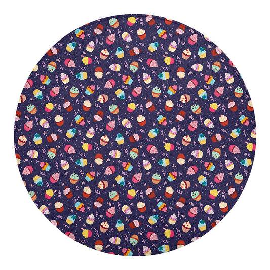 Mini Cupcake Pattern Print Round Blanket