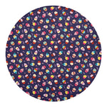 Mini Cupcake Pattern Print Round Blanket