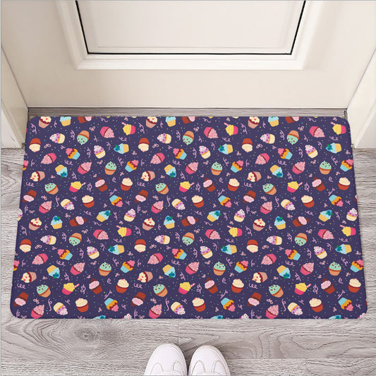 Mini Cupcake Pattern Print Rubber Doormat