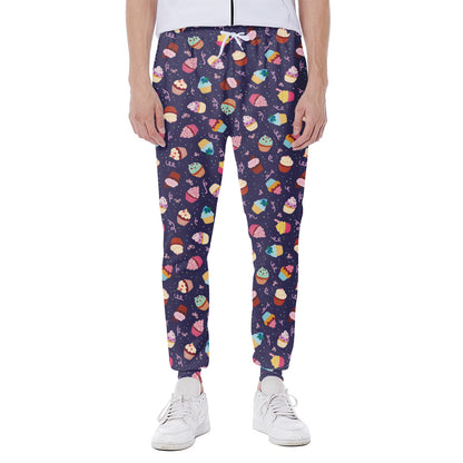 Mini Cupcake Pattern Print Scuba Joggers