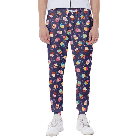Mini Cupcake Pattern Print Scuba Joggers