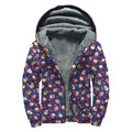 Mini Cupcake Pattern Print Sherpa Lined Zip Up Hoodie