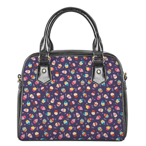 Mini Cupcake Pattern Print Shoulder Handbag