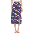 Mini Cupcake Pattern Print Side Slit Midi Skirt