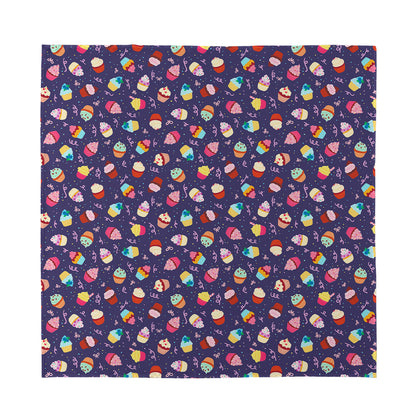 Mini Cupcake Pattern Print Silk Bandana