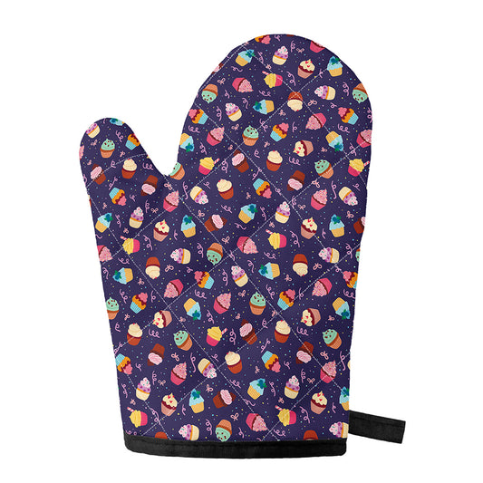 Mini Cupcake Pattern Print Single Oven Mitt