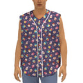 Mini Cupcake Pattern Print Sleeveless Baseball Jersey