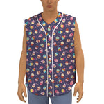 Mini Cupcake Pattern Print Sleeveless Baseball Jersey
