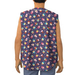 Mini Cupcake Pattern Print Sleeveless Baseball Jersey