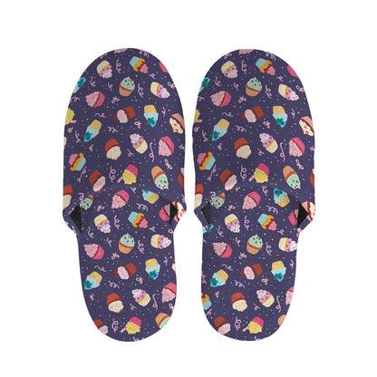 Mini Cupcake Pattern Print Slippers