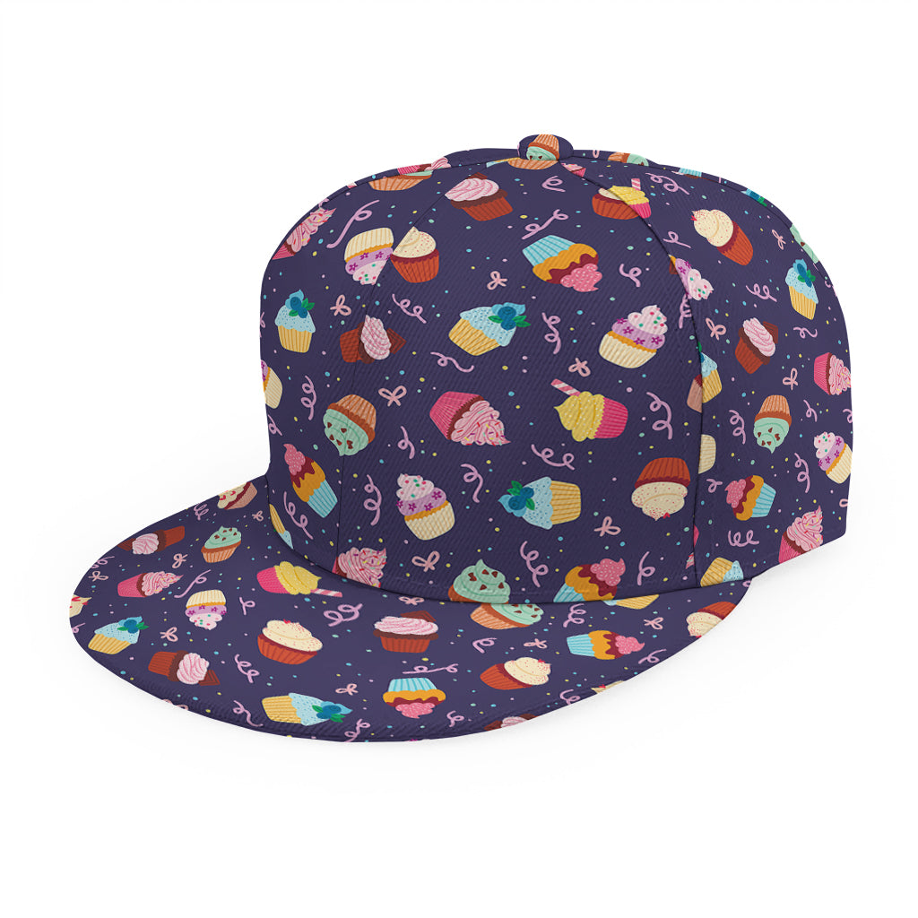 Mini Cupcake Pattern Print Snapback Cap