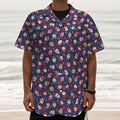 Mini Cupcake Pattern Print Textured Short Sleeve Shirt