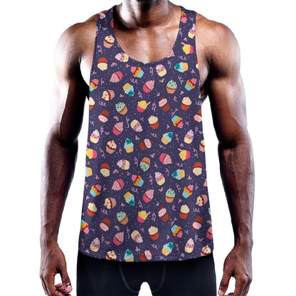 Mini Cupcake Pattern Print Training Tank Top
