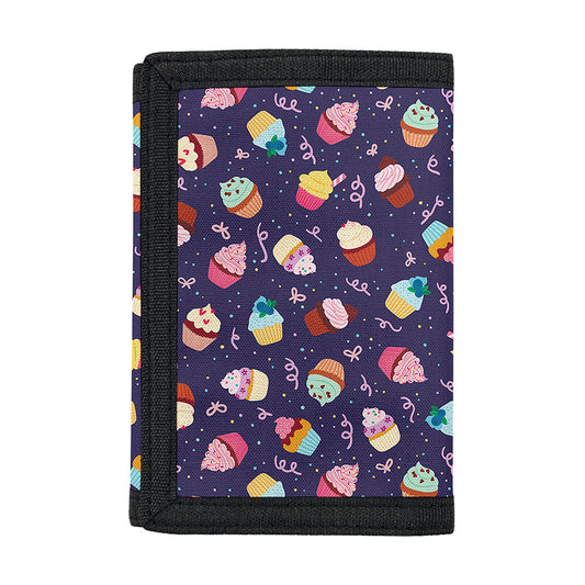 Mini Cupcake Pattern Print Trifold Wallet