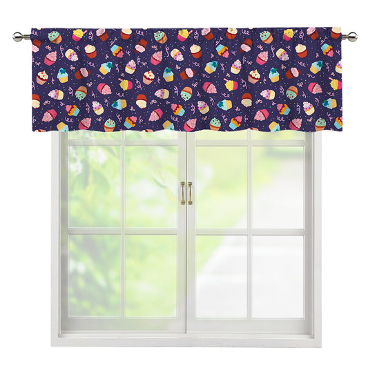 Mini Cupcake Pattern Print Window Valance