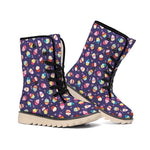 Mini Cupcake Pattern Print Winter Boots