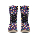 Mini Cupcake Pattern Print Winter Boots