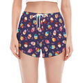 Mini Cupcake Pattern Print Women's Split Running Shorts
