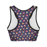Mini Cupcake Pattern Print Women's Sports Bra