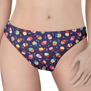 Mini Cupcake Pattern Print Women's Thong