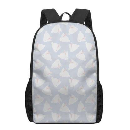 Mini Rabbit Pattern Print 17 Inch Backpack
