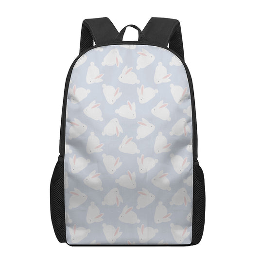 Mini Rabbit Pattern Print 17 Inch Backpack