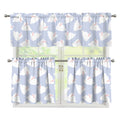 Mini Rabbit Pattern Print 3 Piece Kitchen Curtains