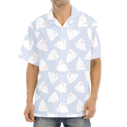 Mini Rabbit Pattern Print Aloha Shirt