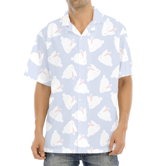 Mini Rabbit Pattern Print Aloha Shirt
